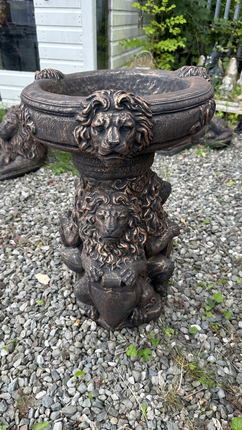 Lion Bird Bath