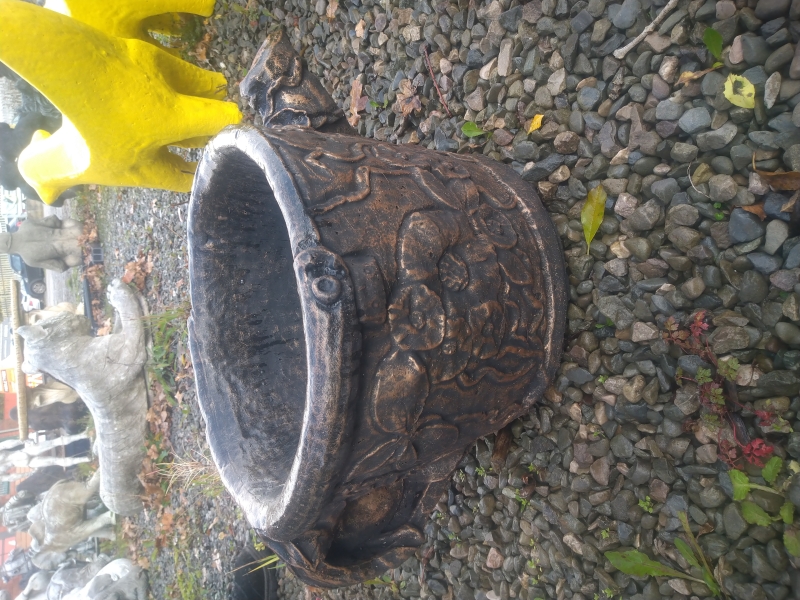 tea pot planter bronze